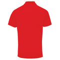 Rot - Back - Premier Herren Coolchecker Pique Kurzarm Polo T-Shirt