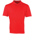 Erdbeerrot - Front - Premier Herren Coolchecker Pique Kurzarm Polo T-Shirt
