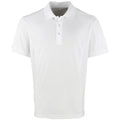 Weiß - Front - Premier Herren Coolchecker Pique Kurzarm Polo T-Shirt