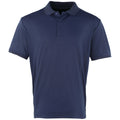 Marineblau - Front - Premier Herren Coolchecker Pique Kurzarm Polo T-Shirt