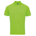 Neon Grün - Front - Premier Herren Coolchecker Pique Kurzarm Polo T-Shirt