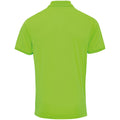 Neon Grün - Back - Premier Herren Coolchecker Pique Kurzarm Polo T-Shirt
