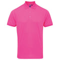 Neon Pink - Front - Premier Herren Coolchecker Pique Kurzarm Polo T-Shirt