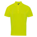 Neon Gelb - Front - Premier Herren Coolchecker Pique Kurzarm Polo T-Shirt