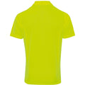 Neon Gelb - Back - Premier Herren Coolchecker Pique Kurzarm Polo T-Shirt