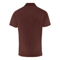 Braun - Back - Premier Herren Coolchecker Pique Kurzarm Polo T-Shirt