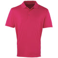 Hot Pink - Front - Premier Herren Coolchecker Pique Kurzarm Polo T-Shirt