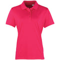 Hot Pink - Front - Premier Damen Coolchecker Piqué Polo-Shirt - Polohemd, Kurzarm