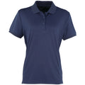 Marineblau - Front - Premier Damen Coolchecker Piqué Polo-Shirt - Polohemd, Kurzarm