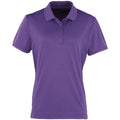 Violett - Front - Premier Damen Coolchecker Piqué Polo-Shirt - Polohemd, Kurzarm