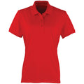 Rot - Front - Premier Damen Coolchecker Piqué Polo-Shirt - Polohemd, Kurzarm