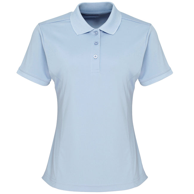 Hellblau - Front - Premier Damen Coolchecker Piqué Polo-Shirt - Polohemd, Kurzarm