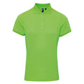 Neon Grün - Front - Premier Damen Coolchecker Piqué Polo-Shirt - Polohemd, Kurzarm