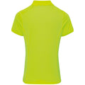 Neon Gelb - Back - Premier Damen Coolchecker Piqué Polo-Shirt - Polohemd, Kurzarm