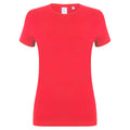 Signalrot - Front - Skinni Fit Damen Feel Good Stretch T-Shirt, Kurzarm