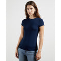 Marineblau - Side - Skinni Fit Damen Feel Good Stretch T-Shirt, Kurzarm