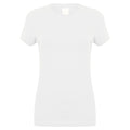 Weiß - Front - Skinni Fit Damen Feel Good Stretch T-Shirt, Kurzarm