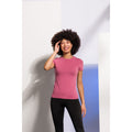Pink meliert - Back - Skinni Fit Damen Feel Good Stretch T-Shirt, Kurzarm
