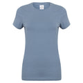 Stein Blau - Front - Skinni Fit Damen Feel Good Stretch T-Shirt, Kurzarm
