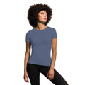 Marineblau meliert - Back - Skinni Fit Damen Feel Good Stretch T-Shirt, Kurzarm