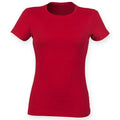 Rot meliert - Front - Skinni Fit Damen Feel Good Stretch T-Shirt, Kurzarm