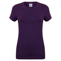 Tiefes Violett - Front - Skinni Fit Damen Feel Good Stretch T-Shirt, Kurzarm