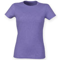 Violett meliert - Front - Skinni Fit Damen Feel Good Stretch T-Shirt, Kurzarm