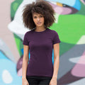 Tiefes Violett - Back - Skinni Fit Damen Feel Good Stretch T-Shirt, Kurzarm