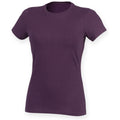 Tiefes Violett - Side - Skinni Fit Damen Feel Good Stretch T-Shirt, Kurzarm