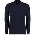 Marineblau - Front - Kustom Kit Herren Pique Langarm Polo Shirt