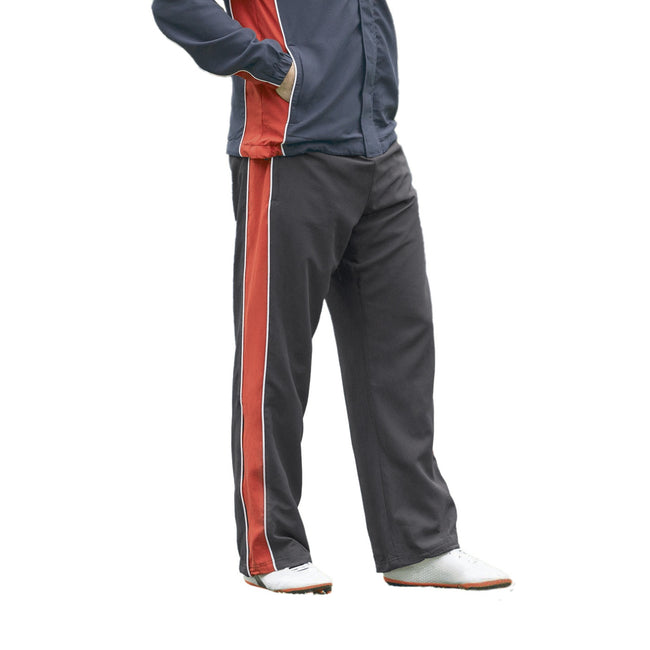 Schwarz-Rot-Weiß - Front - Finden & Hales Kinder Trainingshose - Sporthose mit Kontraststreifen