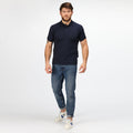 Marineblau - Lifestyle - Regatta Hardwear Herren Coolweave Kurzarm Polo Shirt