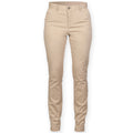 Steinfarben - Front - Front Row Damen Stretch Chino-Hose
