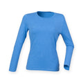 Blau meliert - Front - Skinni Fit Damen Feel Good Stretch T-Shirt, langärmlig