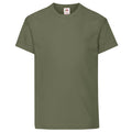 Klassik Olive - Front - Fruit Of The Loom Kinder Original Kurzarm T-Shirt