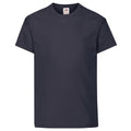 Marineblau - Front - Fruit Of The Loom Kinder Original Kurzarm T-Shirt