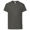 Helles Graphit - Front - Fruit Of The Loom Kinder Original Kurzarm T-Shirt