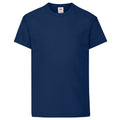 Deep Navy - Front - Fruit Of The Loom Kinder Original Kurzarm T-Shirt