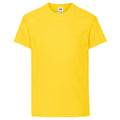Gelb - Front - Fruit Of The Loom Kinder Original Kurzarm T-Shirt