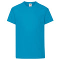 Azur Blau - Front - Fruit Of The Loom Kinder Original Kurzarm T-Shirt