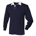 Marineblau - Front - Front Row Herren Sport Rugby Shirt, Langarm