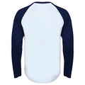 Weiß-Oxford Blau - Back - Skinnifit Herren Raglan Baseball T-Shirt, langärmlig