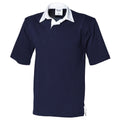 Marineblau - Front - Front Row Herren Rugby Polo-Shirt Kontrast-Kragen