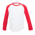 Weiß-Rot - Front - Skinni Minni Kinder Langarm Baseball T-Shirt
