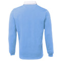 Surf Blau-Weiß - Back - Front Row Herren Polo-Shirt, Langarm