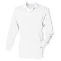Weiß-Weiß - Front - Front Row Herren Polo-Shirt, Langarm