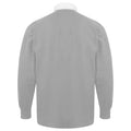 Hellgrau-Weiß - Lifestyle - Front Row Herren Polo-Shirt, Langarm