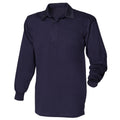 Marineblau-Marineblau - Front - Front Row Herren Polo-Shirt, Langarm