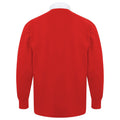 Rot-Weiß - Side - Front Row Herren Polo-Shirt, Langarm
