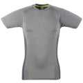 Grau meliert-Grau - Front - Tombo Teamsport Herren Slim Fit T-Shirt, kurzärmlig